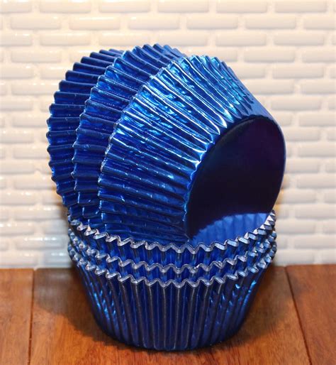 blue foil cupcake liners
